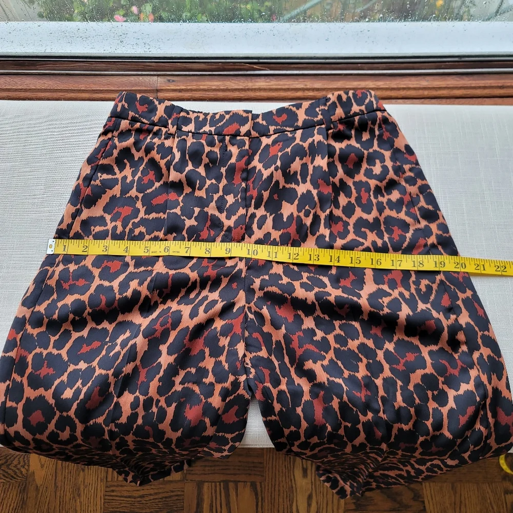 New! J. Crew sz 4 High-Rise Wide-Leg Pants Leopard Cheetah Animal Trousers NWT